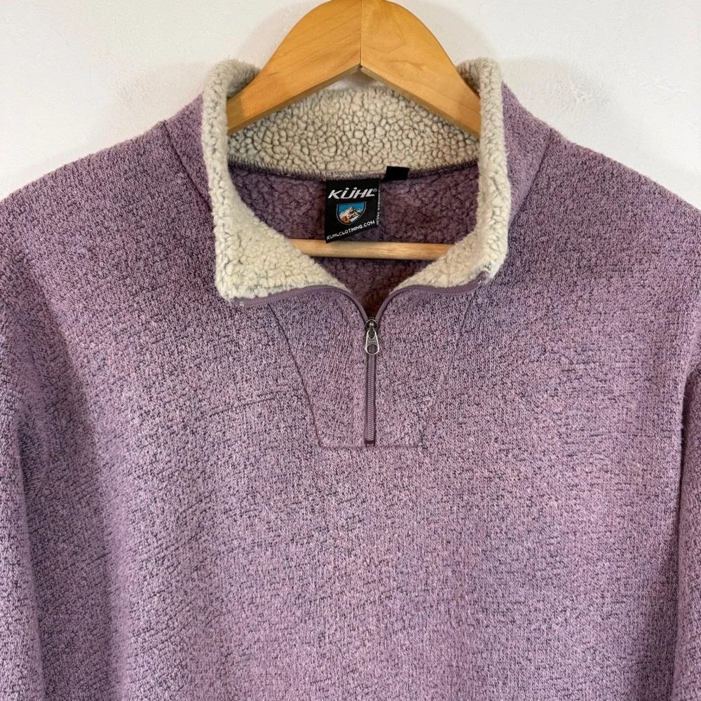 KÜHL Alfpaca Fleece Pullover Large Purple Quarter Zip Hiking Gorpcore Sherpa